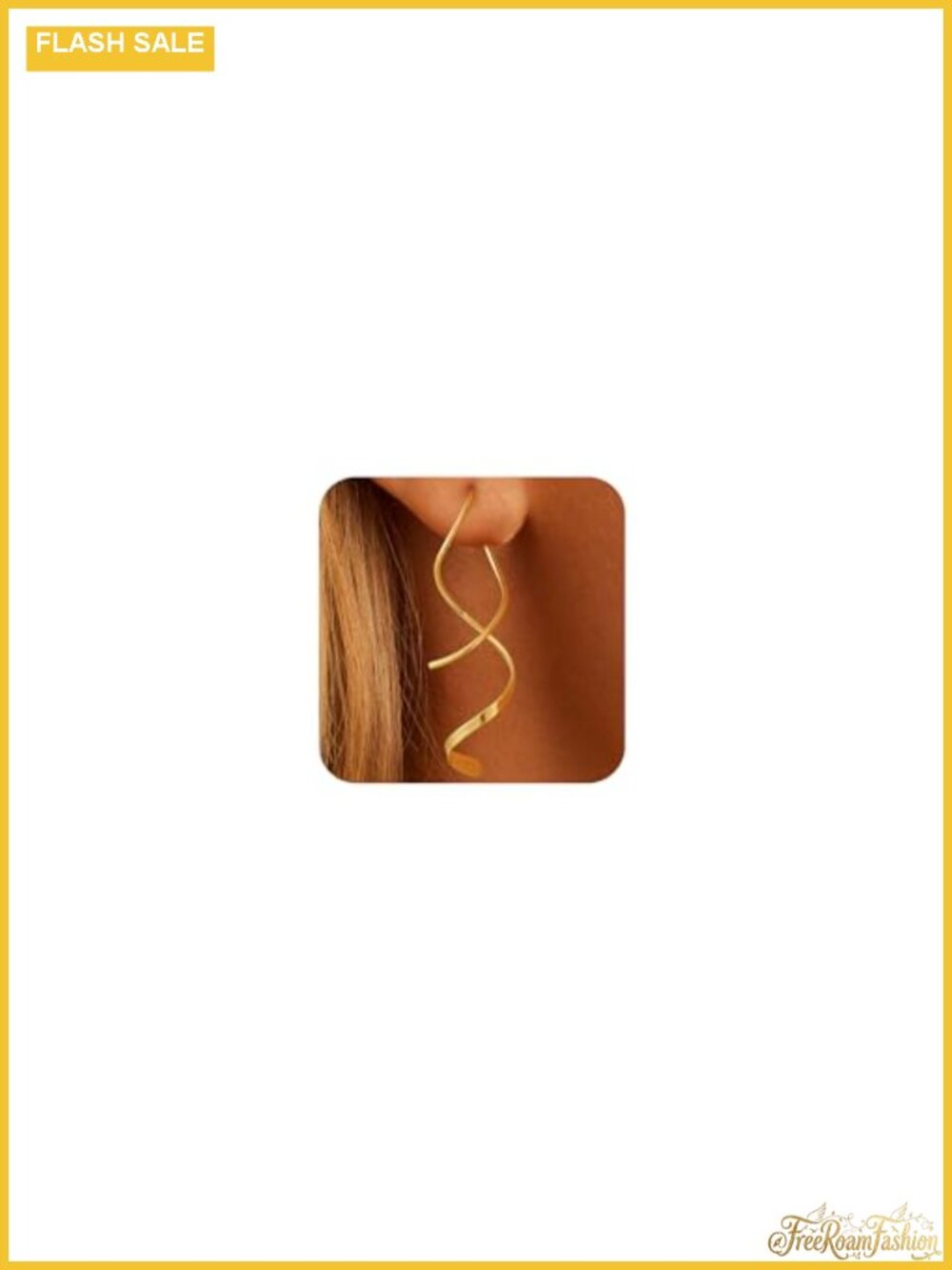 14k Gold Plated Spiral Dangle Earrings Twisted Threader Drop for Women